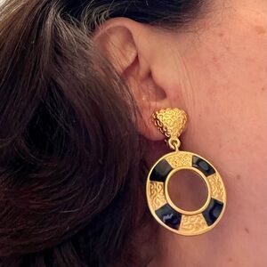 Vintage Anne Klein 2 Tier Drop Earrings